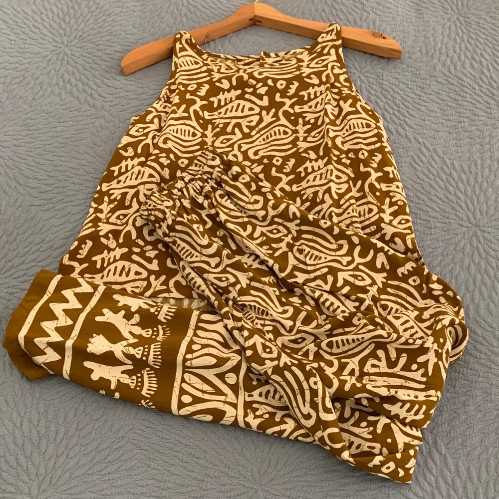 Brown and White Batik Coordinated Set